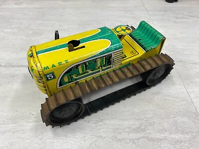 Vintage Marx Yellow Green Keywind Windup Tin Tractor No. 5 • $20