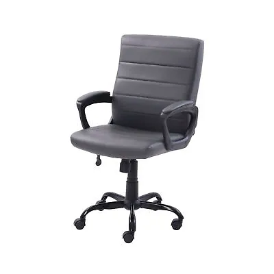 Mid-Back Manager's Office Chair Computer Chair Meeting Chair Bonded Leather Gray • $127.50