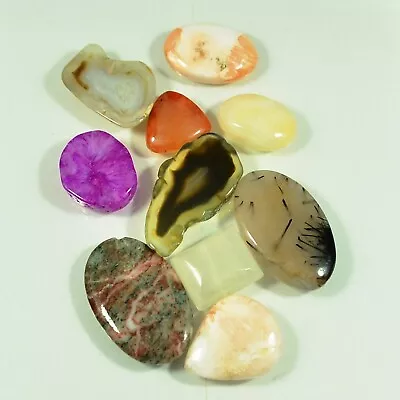 Natural Loose Gemstone Mixed Gems Lot Mix Oval Cabochon Semi Precious Stone • $11.30