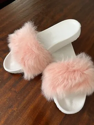 NWOB UGG Australia Royale Women's Pink Fuzzy Fur Slides Size 6 • $35