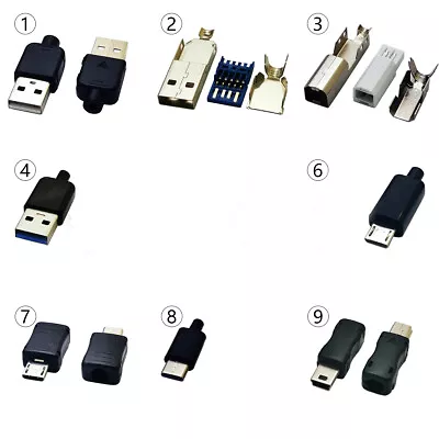  DIY Micro Mini USB 2.0 3.0 Connector Assembly Welding Type C Male Jack Socket • $0.99