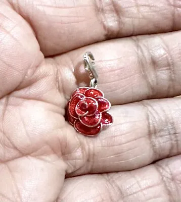 Preloved Genuine THOMAS SABO Sterling Silver Red Enamel Flower Charm Pendant • $35