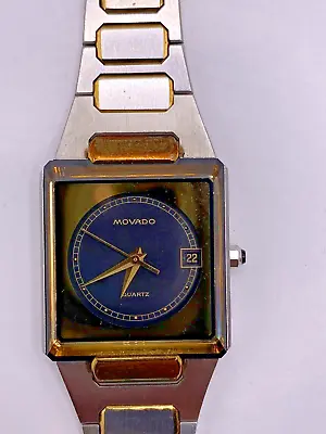 Vintage MOVADO Surf Zenith Calendar Watch 5.75” Long 20mm Square Face WORKS • $225