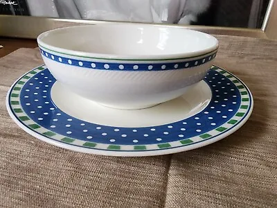 VILLEROY AND BOCH PARTY LOOK Salad Plate And Bowl 2 Piece Lot • $45