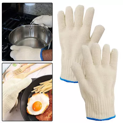 BBQ Oven Gloves 1 Pair Kitchen Heat Proof Silicon Mitts Handler Hot Surface 350℃ • $12.99