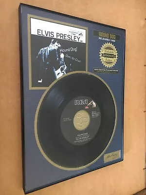 ELVIS PRESLEY HOUND DOG 45 Framed Certified Platinum Record 1 OF 90 • $40