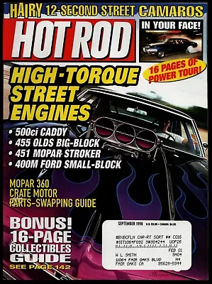 September 1998 Hot Rod Magazine High-torque Street Engines Mopar 360 Crate • $4