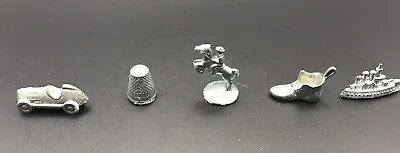 Vintage Pewter Replacement Monopoly Pieces Set Lot Of 5 • $3