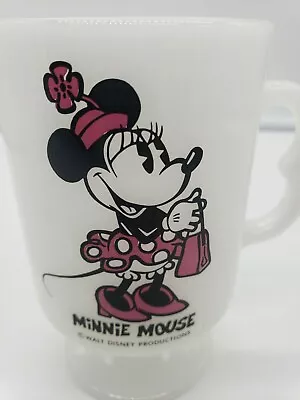 Minnie Mouse Milk Glass Vintage Walt Disney Footed Pedestal Tall Mug • $13.95