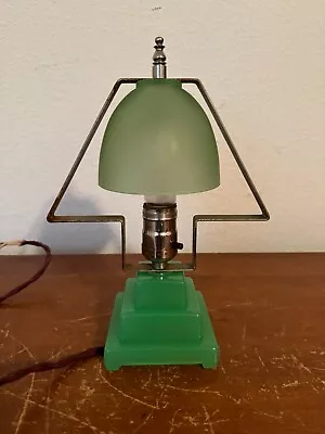 Vintage Green Leviton Lamp W/Jadeite Base 11  Tall • $75