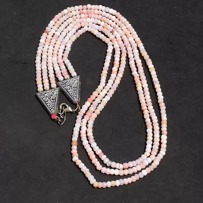 Natural 211 Cts Pink Australian Opal Faceted Round Shape Beads Necklace SK05E508 • $4