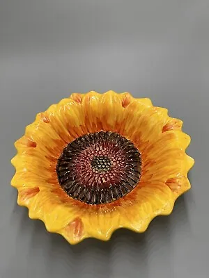 Maxcera Sunflower Bowl Serving Figural  Ceramic Yellow & Brown • $15