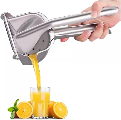 Real Stainless Steel Lemon Juicer Hand Press Heavy Duty Manual Juice Extractor • $34.87