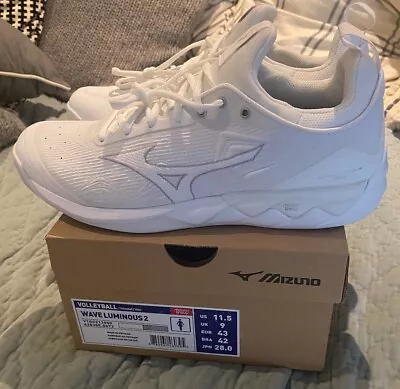 Mizuno Womens 2 Wave Luminous Women's Volleyball Shoe Size 6 White New In Box • $50