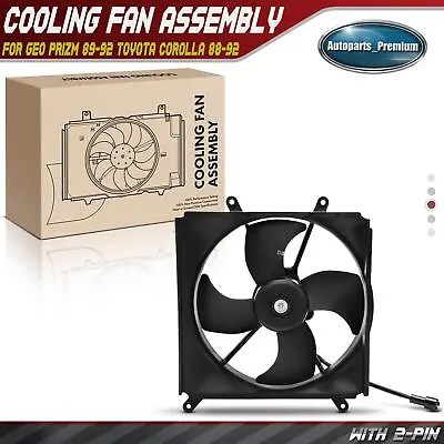 Radiator Cooling Fan Assembly W/Shroud For Geo Prizm 89-92 Toyota Corolla 88-92 • $40.99