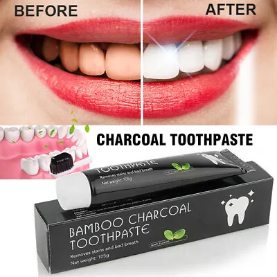 $18.99 • Buy 2X Activated Bamboo Charcoal Toothpaste Teeth Whitening 105g Mint Fast&Free P&P