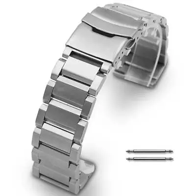 Stainless Steel 23mm Metal Replacement Watch Band Strap Double Locking Clasp #03 • $17.95