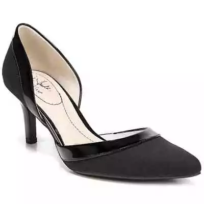 LifeStride Women D'orsay Pump Heels Saldana Size US 7.5M Black Micron Patent • $16.80