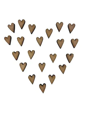 80x Tiny Skinny Heart 1cm Wood Craft Embelishments Laser Cut Shape MDF • £3.15