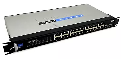 LINKSYS 24-Port 10/100 + 4-Port Gigabit Switch With WebView SRW224G4 W/ Ears • £19.99