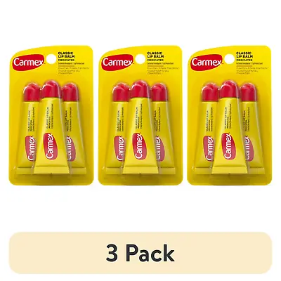 Carmex Classic Medicated Lip Balm Tubes Lip Moisturizer 3 Count (1 Pack Of 3) • $12.33