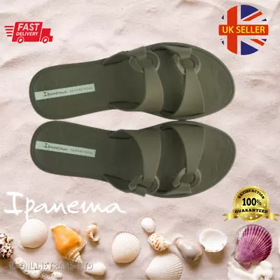 New Ladies Women Flip Flops Summer Pool Beach Sandals Toe Post Green Ipanema • £12.95