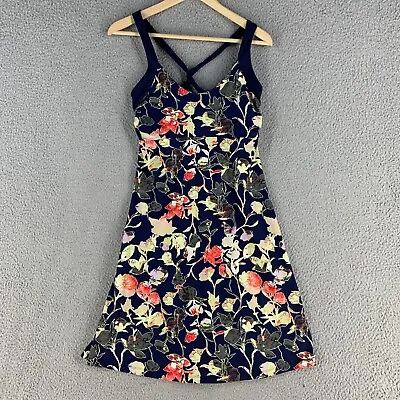 Patagonia Dress Womens Medium Floral Navy Blue Short Athletic • $29.97