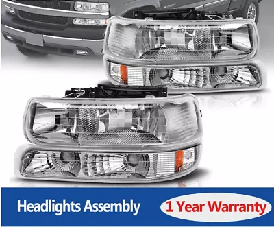 For 99-02 Chevy Silverado 00-06 Suburban Tahoe Headlights + Bumper Signal Lamps • $55