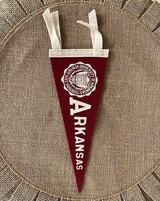 Vintage University Of Arkansas Mini Pennant Sports Razorbacks Football FREE SHIP • $54.99