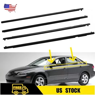 4Pcs For 2004-2012 Mazda 6 Weatherstrips Window Trim Belt Outer Sealing Strips • $41.59