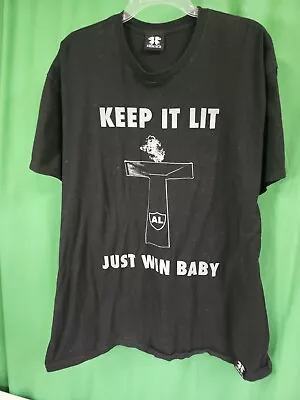 Oakland Raiders Shirt Men’s 2XL Black “Just Win Baby” Keep It Lit • $24