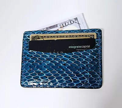 Multi Color Shiny Genuine Python 5 Pocket Card Case MADE IN THE USA E • $12.95