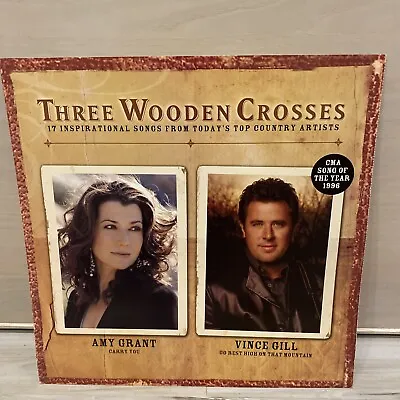 Amy Grant Vince Gill Three Wooden Crosses Album  Flat Poster 12x12 Christian • $22