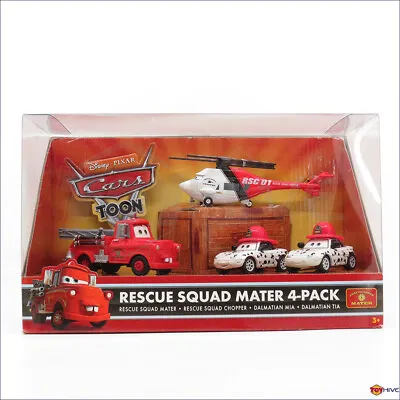 Disney Pixar Cars Rescue Squad Mater 4-Pack Box Set Dalmatian Mia Tia Chopper • $134.99