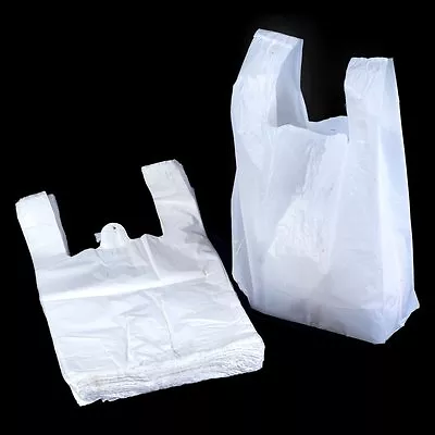 £13.80 • Buy 200 X Extra Strong LARGE JUMBO WHITE Plastic Vest Carrier Bags 13 X 19 X 23   