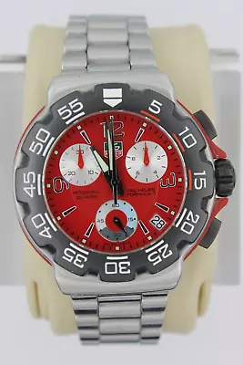 Tag Heuer Formula One F1 Mens Watch CAC1112.BA0850 Red Chronograph Black Silver • $900
