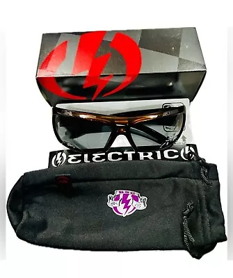 Bam Margera Electric BSG Sunglasses. VTG 2008 Mocha Frame Gray Lenses NWT • $488