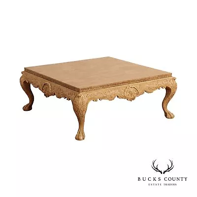 Maitland Smith Ornate Carved Square Coffee Table • $1195