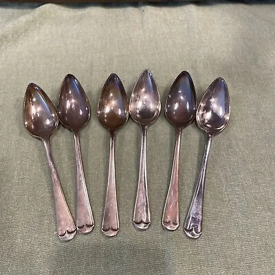 6 Butler England Dessert Spoons Serrated Grapefruit EPNS Queen Anne Silver Plate • $18