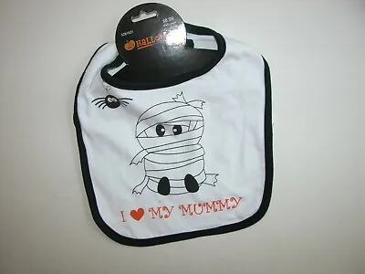 NWT NEW Halloween Costume Bib 6-12 Mo I Love My Mummy Mommy Spider • £8.68