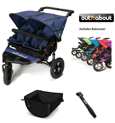 £549 • Buy Out N About Double Nipper 360 V4/Basket/Tyre Pump/Raincover- Royal Navy