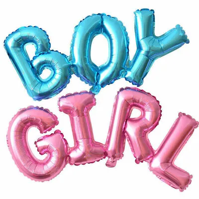 Large Baby Shower Balloons Boy Or Girl Foil Gender Reveal Party Decorations • £2.15