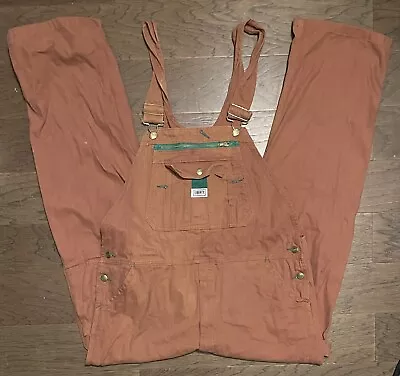 Liberty Overalls Mens Sz 40x32 Brown Duck Canvas Carpenter Bib Farm Trucker Work • $24.99