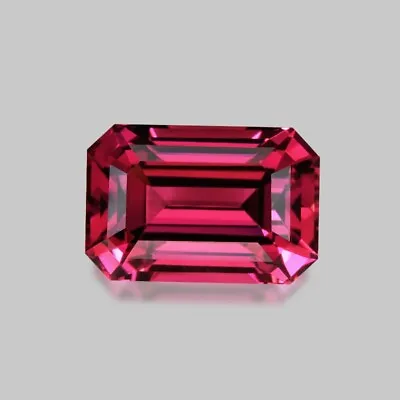 3cts FANTASTIC EMERALD CUT NATURAL TANZANIAN RASBPERRY RED RHODOLITE GARNET • $149