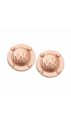 New Authentic Michael Kors Fulton Logo Stud Rose Gold Mk Earrings Mkj2987791 • $32.95