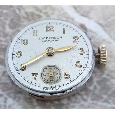 J W Benson Of London 15 Jewel  Ladies Wrist Watch Movement 1960 • $37.90