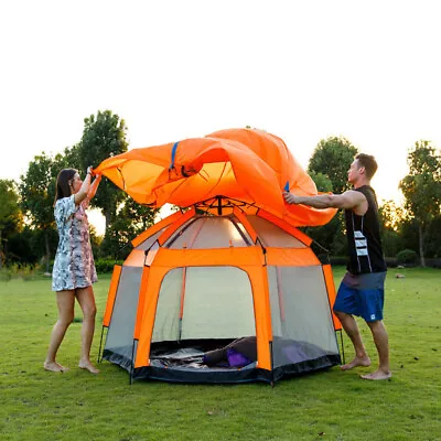 2 Person Camping Instant Pop-up Tent Sun Shelter Waterproof Double Layer Tent • £22.99