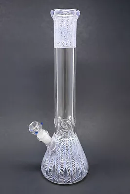 Hookah Water Pipe Glass 16  Thick Purple Swirl Beaker Tobacco Bong W/ Ice Catche • $79.99