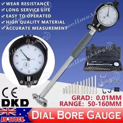 Indicator Cylinder Bore Gauge Dial Measuring Micrometer Metric Kit 50-160mm OZ • $55.95