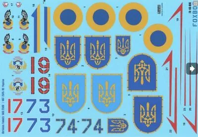 Foxbot 48-036T Ukrainian Foxbats: MIG-25RB And Stencils Scale 1:48 Decals Kit • $20.44
